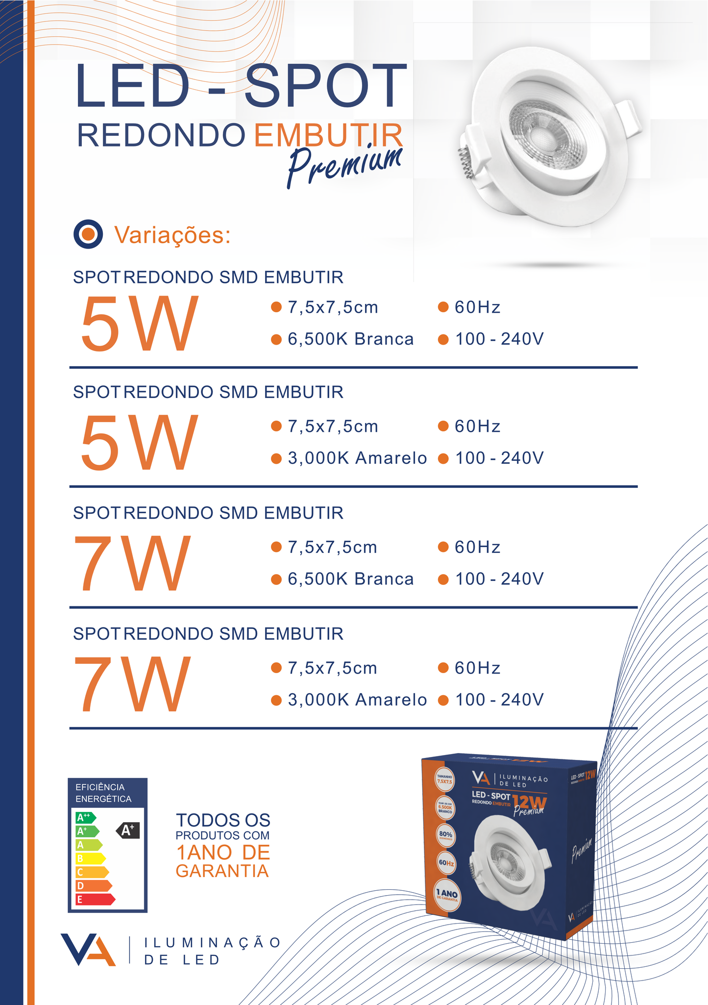 Spot Led Redondo Embutir